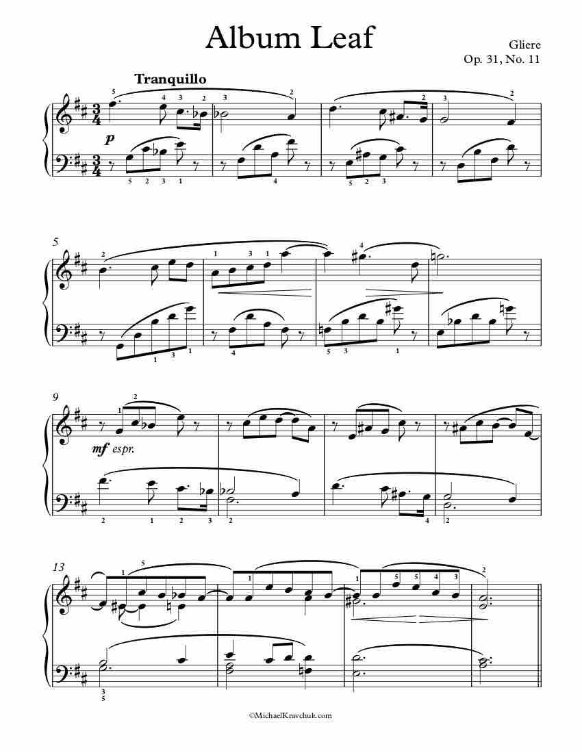 Op. 31, No. 11 Piano Sheet Music
