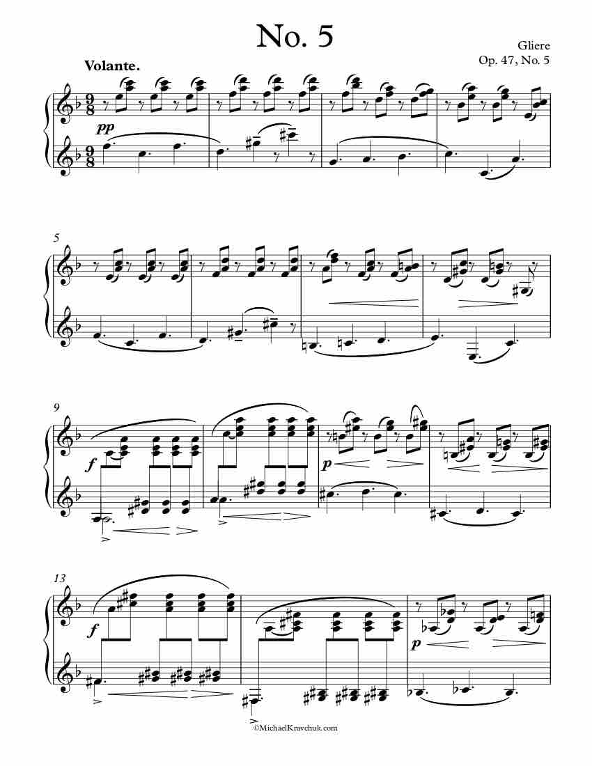 Op. 47, No. 5 Piano Sheet Music