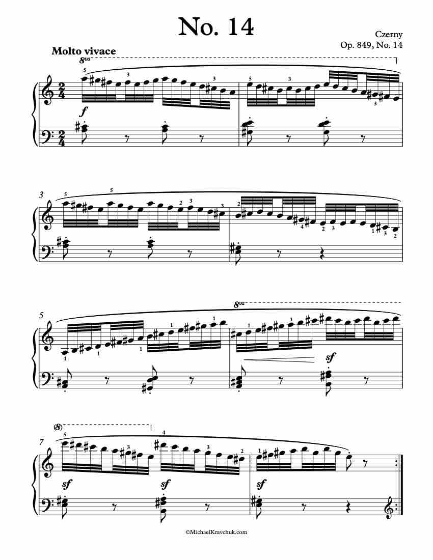 Op. 849 – No. 14 Piano Sheet Music