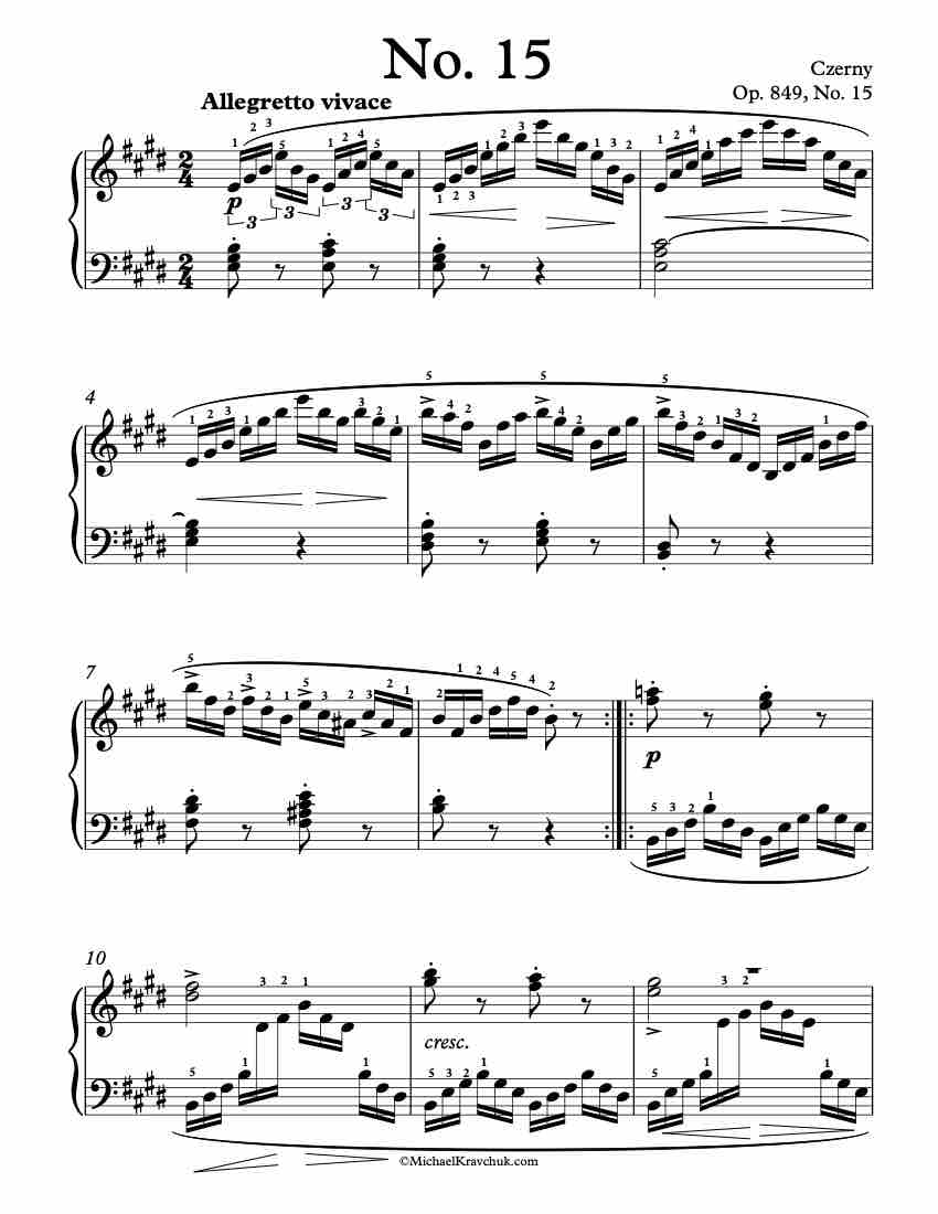 Op. 849 – No. 15 Piano Sheet Music