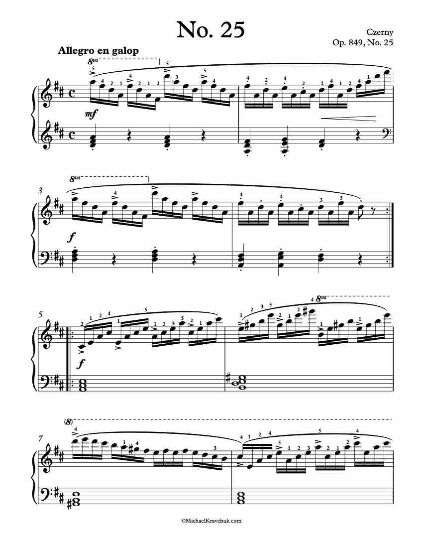 Op. 849 – No. 25 Piano Sheet Music