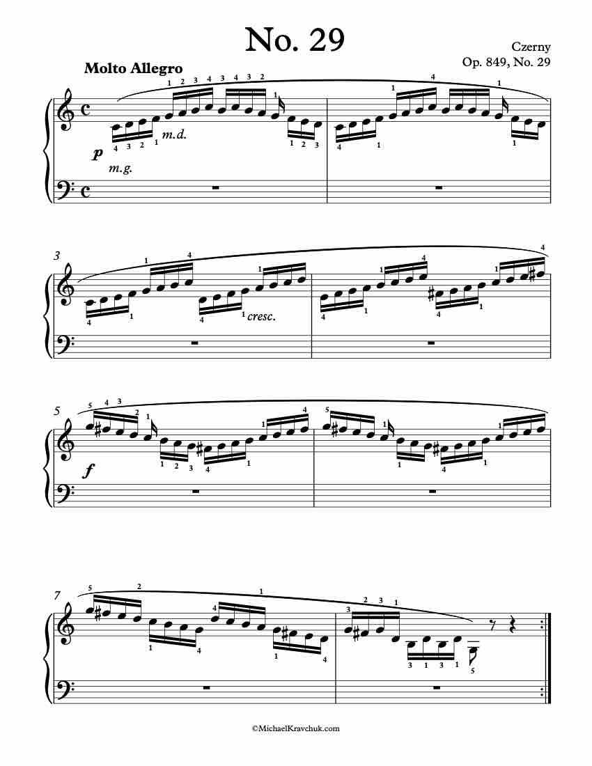 Op. 849 – No. 29 Piano Sheet Music