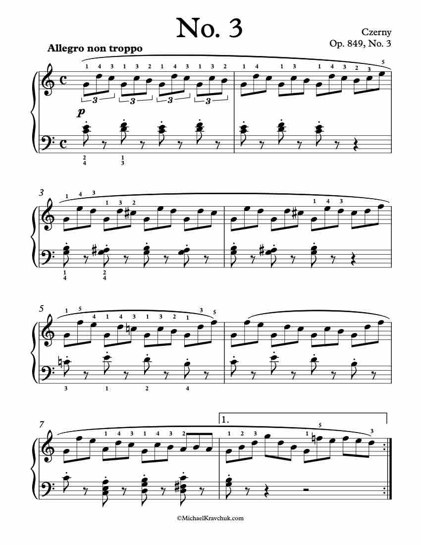 Op. 849 – No. 3 Piano Sheet Music