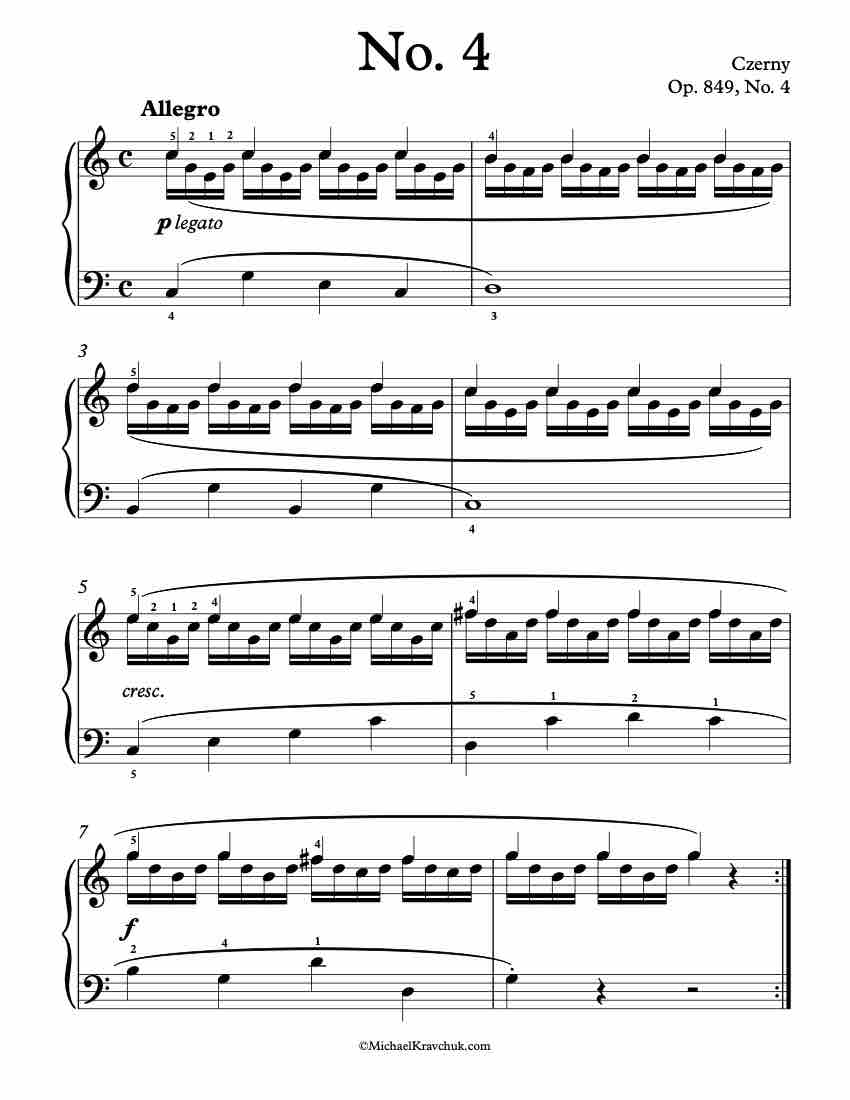 Op. 849 – No. 4 Piano Sheet Music