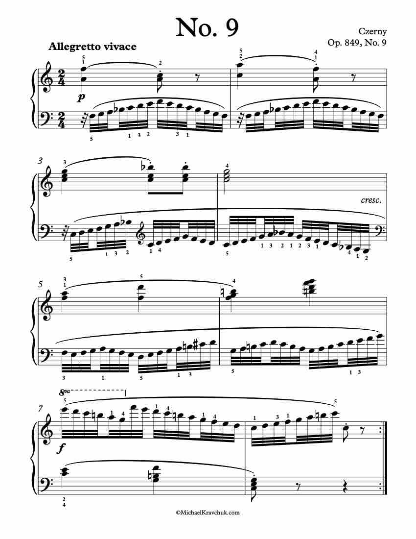 Op. 849 – No. 9 Piano Sheet Music