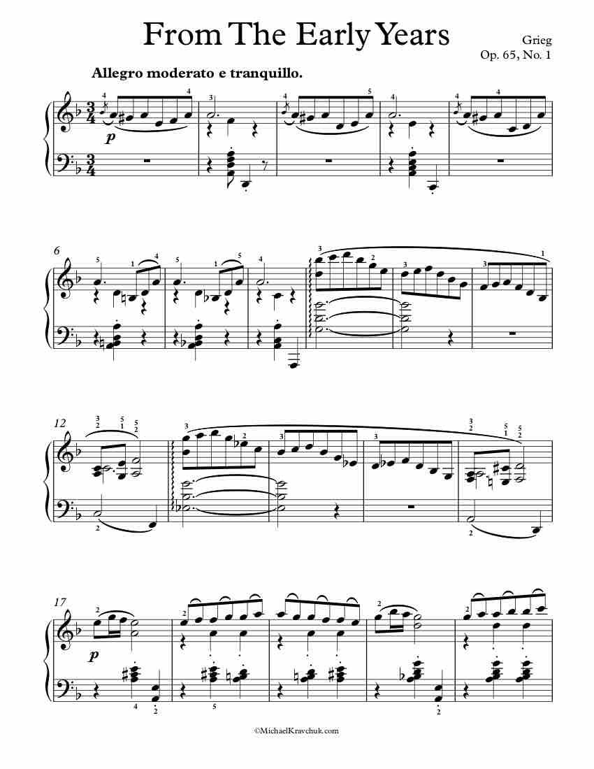 From The Early Years - Op. 65, No. 1 - Piano Sheet Music