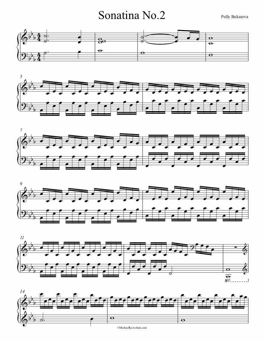 Sonatina No. 2 - Bekasova Piano Sheet Music