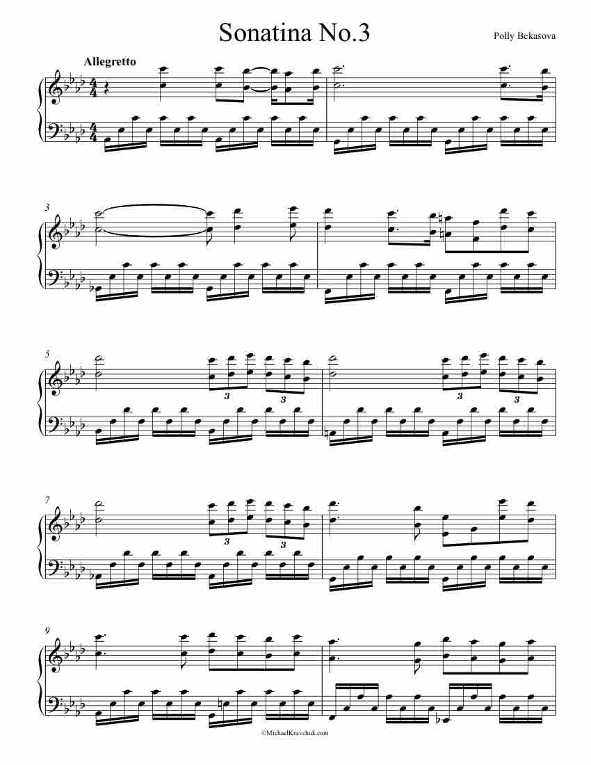 Sonatina No. 3 Piano Sheet Music