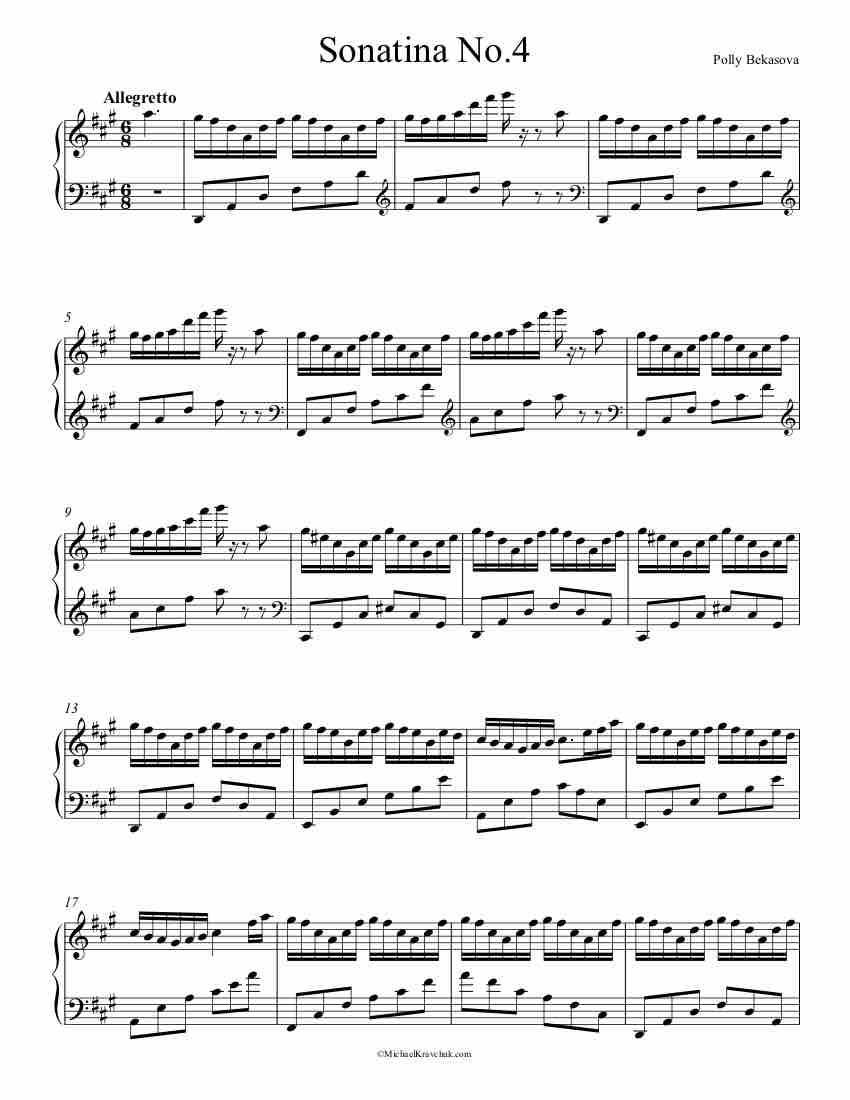 Sonatina No. 4 Piano Sheet Music