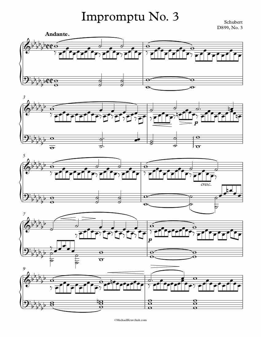Impromptu in Gb Major - Piano Sheet Music