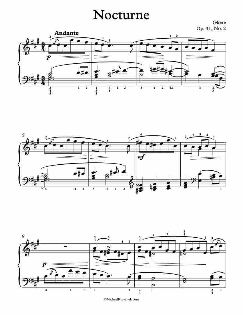 12 Children’s Pieces – Op. 31, No. 2 Piano Sheet Music