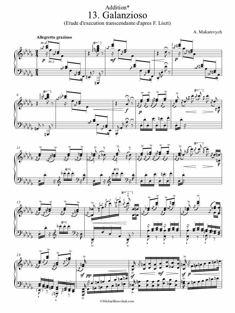 S. 139, No. 13 Piano Sheet Music