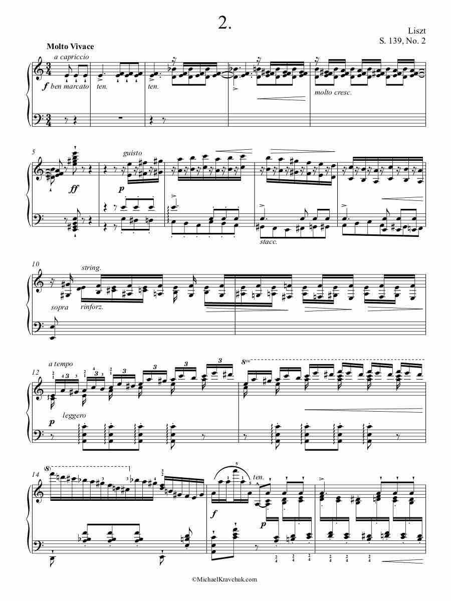 S. 139, No. 2 Piano Sheet Music