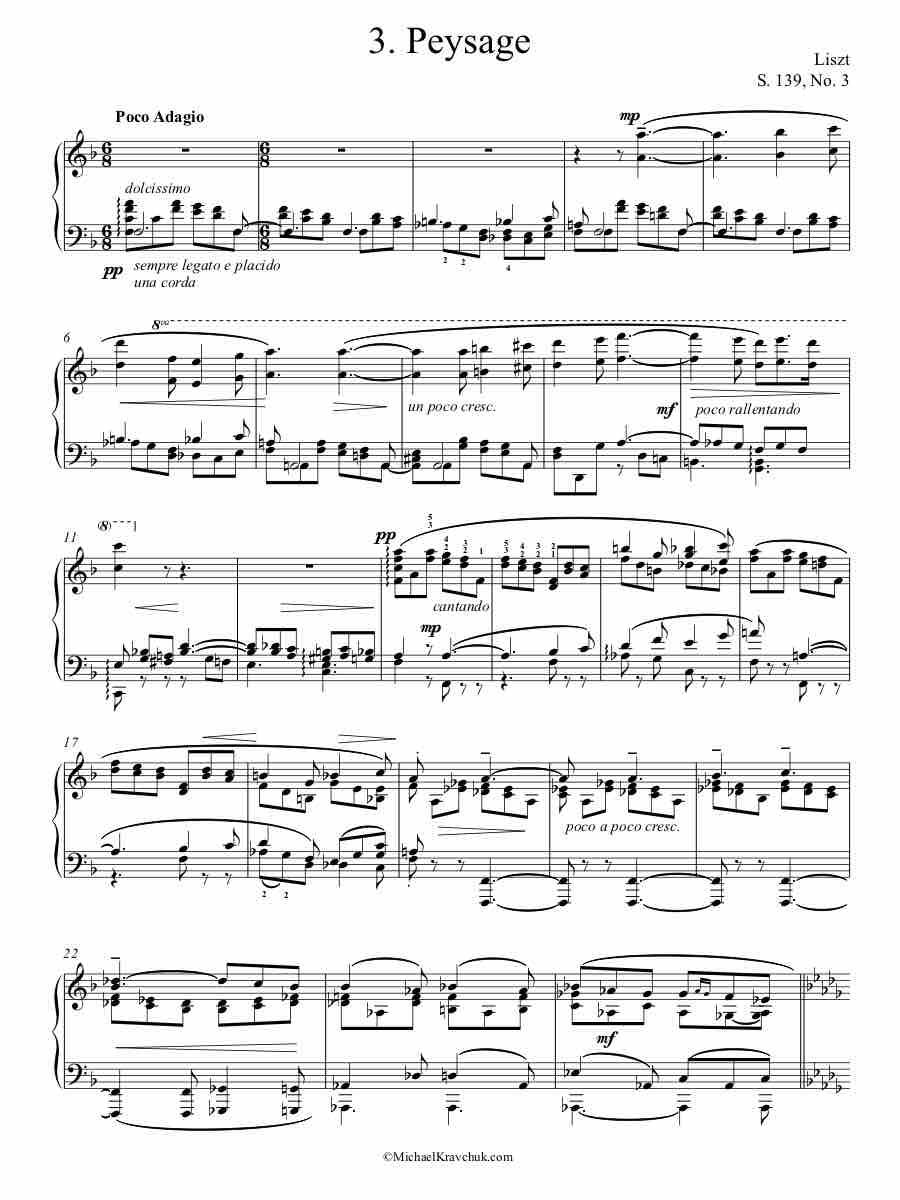 S. 139, No. 3 Piano Sheet Music