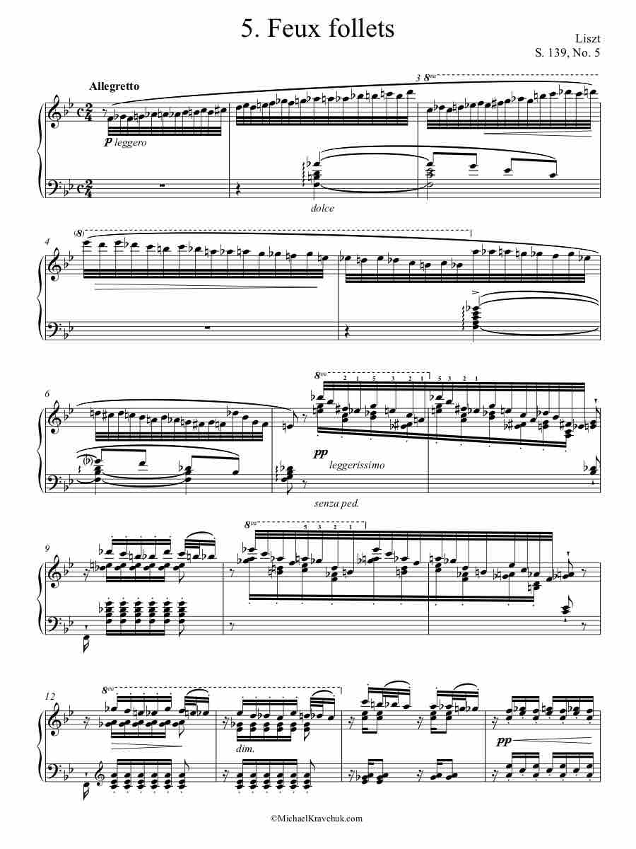 S. 139, No. 5 Piano Sheet Music
