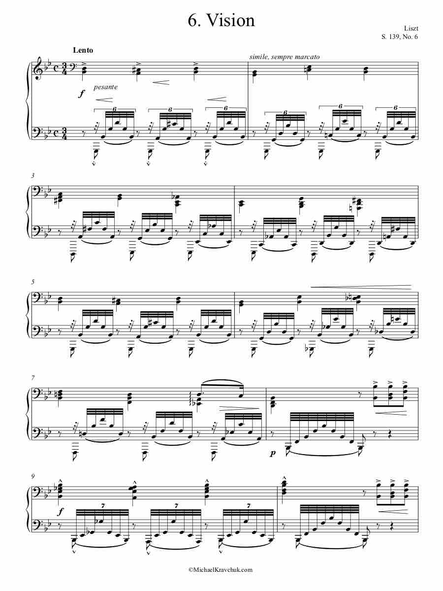 S. 139, No. 6 Piano Sheet Music
