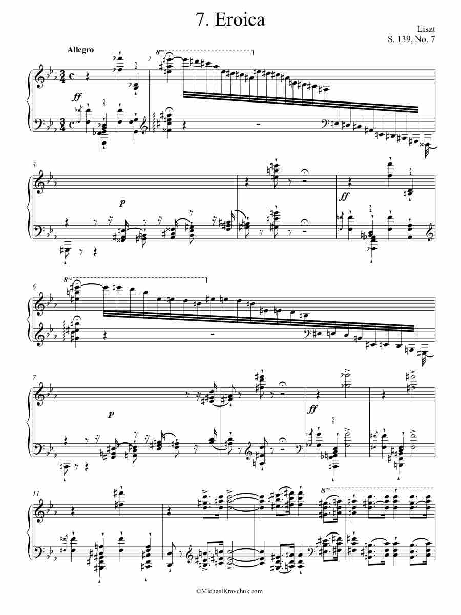 S. 139, No. 7 Piano Sheet Music