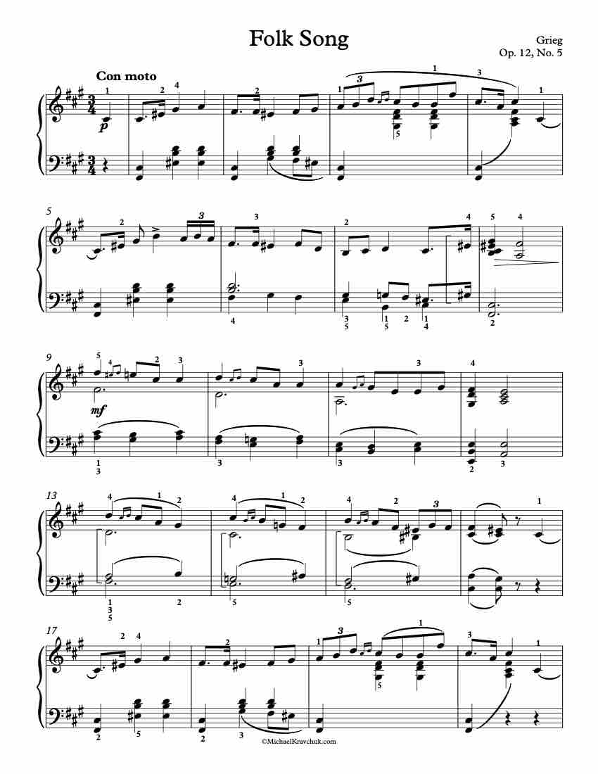 Lyric Pieces Op. 12 No. 5. Piano Sheet Music