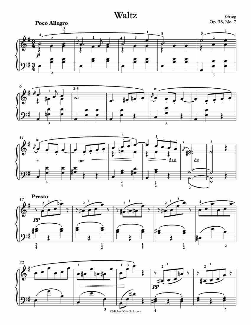 Waltz, Op. 38, No. 7 Piano Sheet Music
