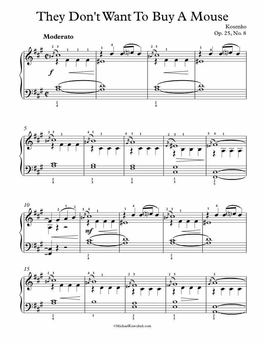Op. 25, No. 8 - Kosenko Piano Sheet Music