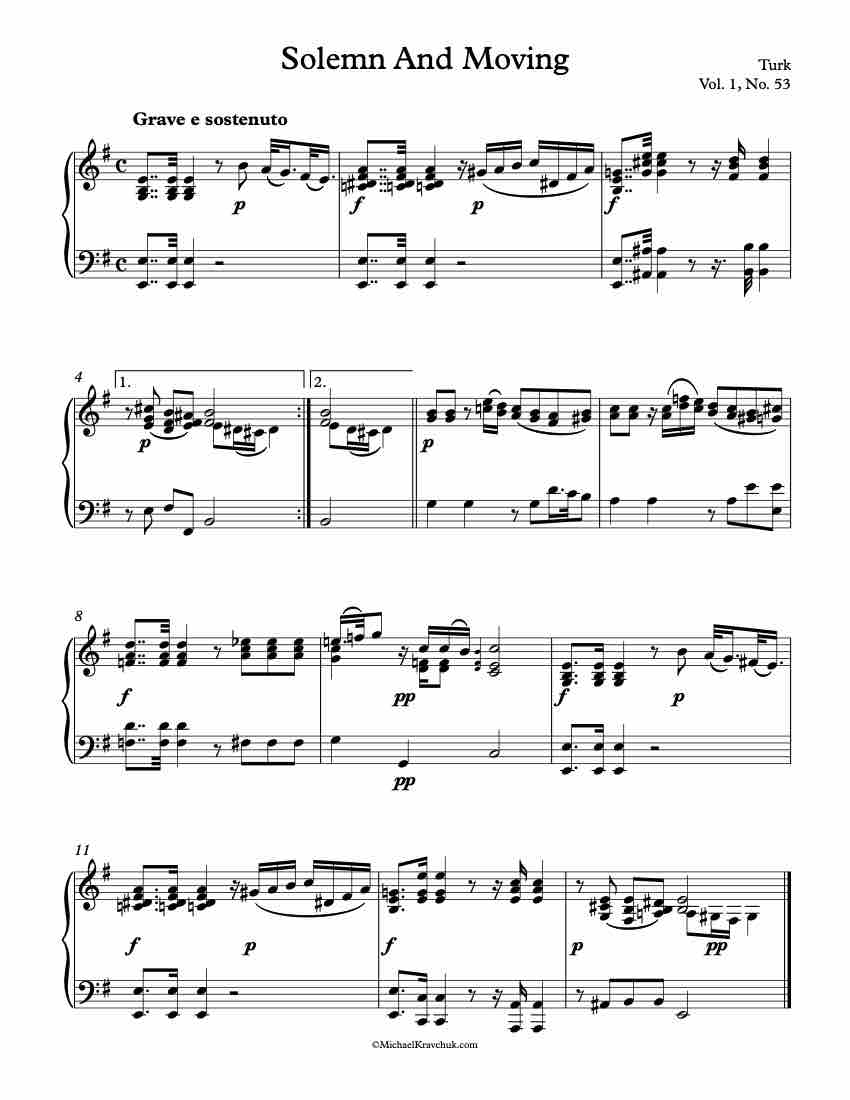 120 Pieces – Vol. 1, No. 53 Piano Sheet Music