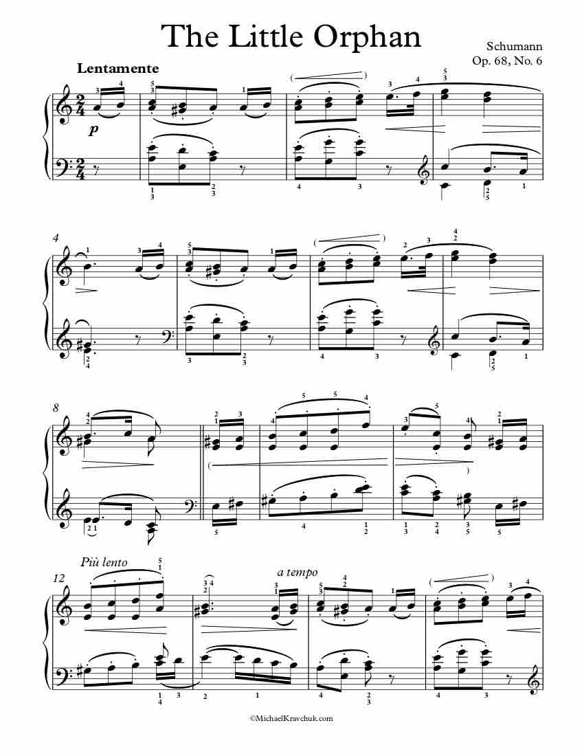 The Little Orphan Piano Sheet Music