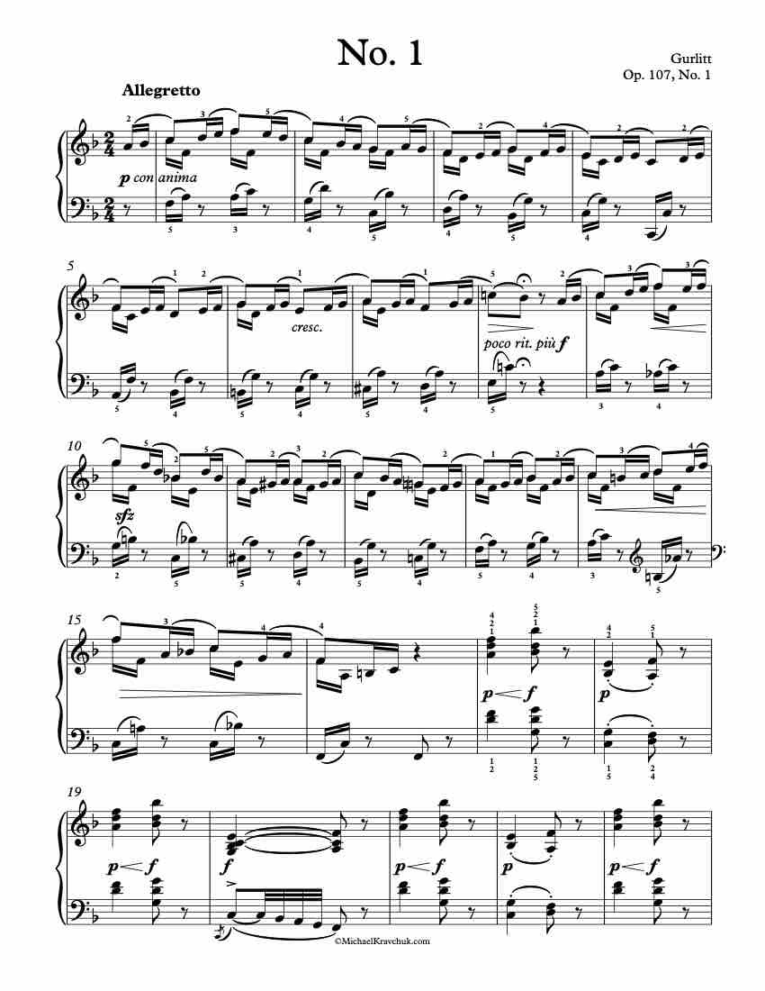 Buds and Blossoms Op. 107, No. 1 Piano Sheet Music