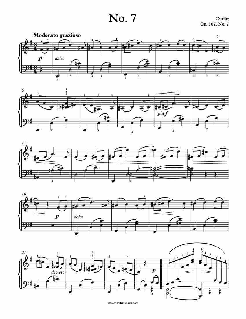 Buds and Blossoms Op. 107, No. 7 Piano Sheet Music
