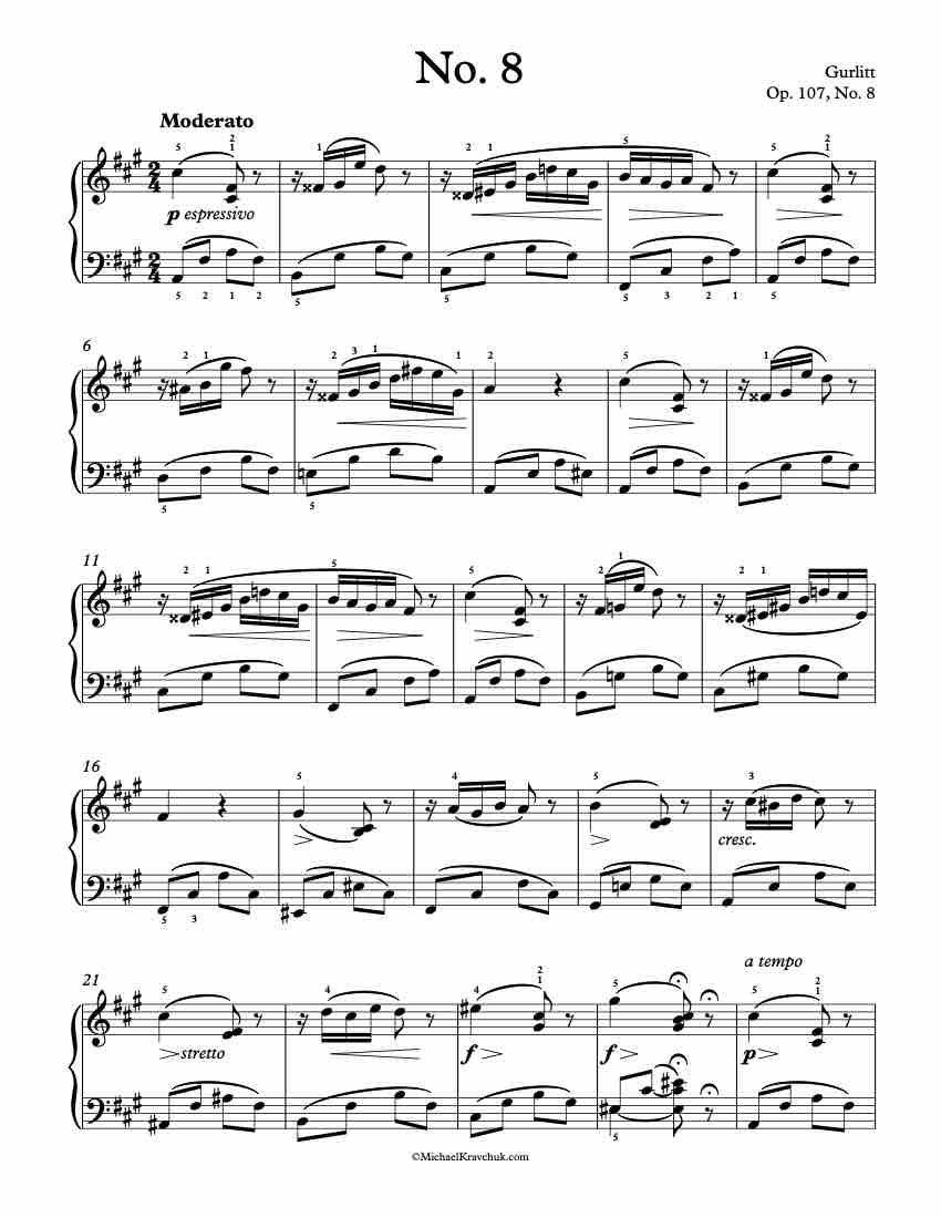 Buds and Blossoms Op. 107, No. 8 Piano Sheet Music