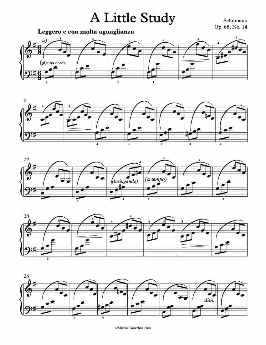 A Little Study Op. 68, No. 14 Piano Sheet Music