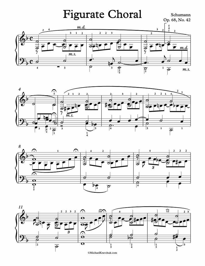 Figurate Choral – Op. 68, No. 42 Piano Sheet Music