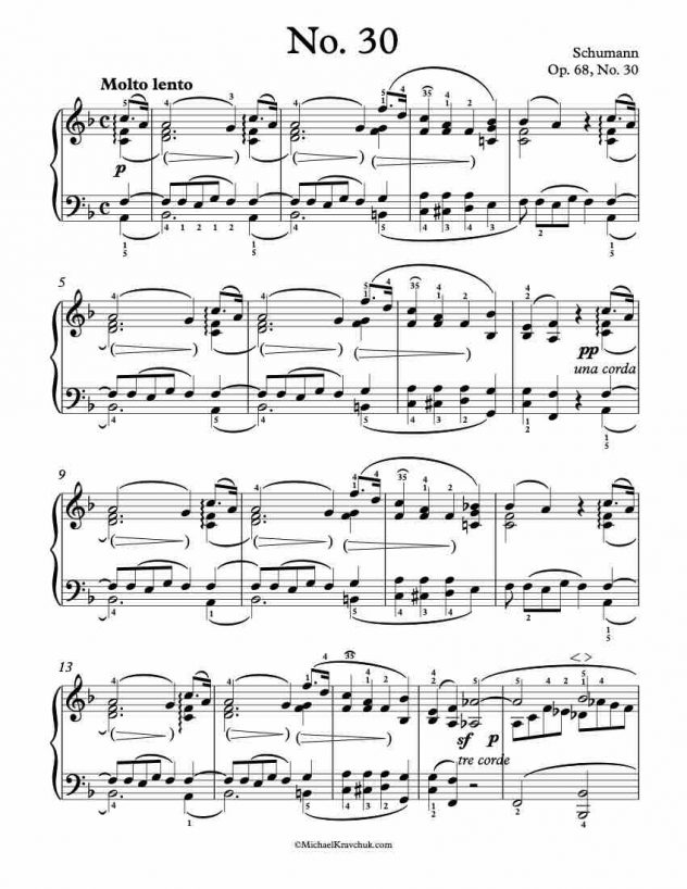 Free Piano Sheet Music – Op. 68, No. 30 – Schumann – Michael Kravchuk