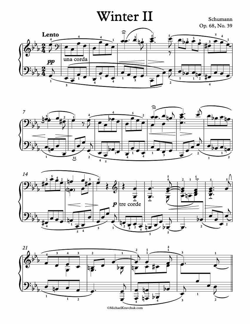 Winter II – Op. 68, No. 39 Piano Sheet Music
