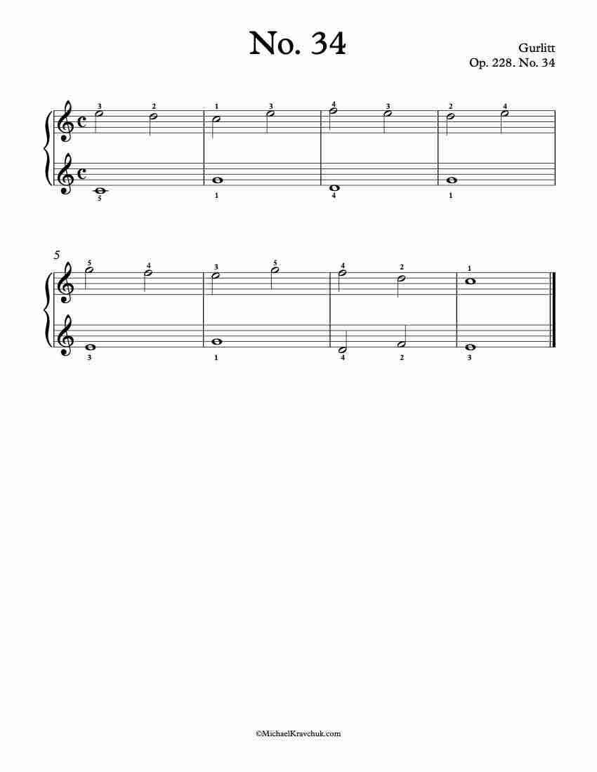 Technique and Melody Op. 228, No. 34 Piano Sheet Music