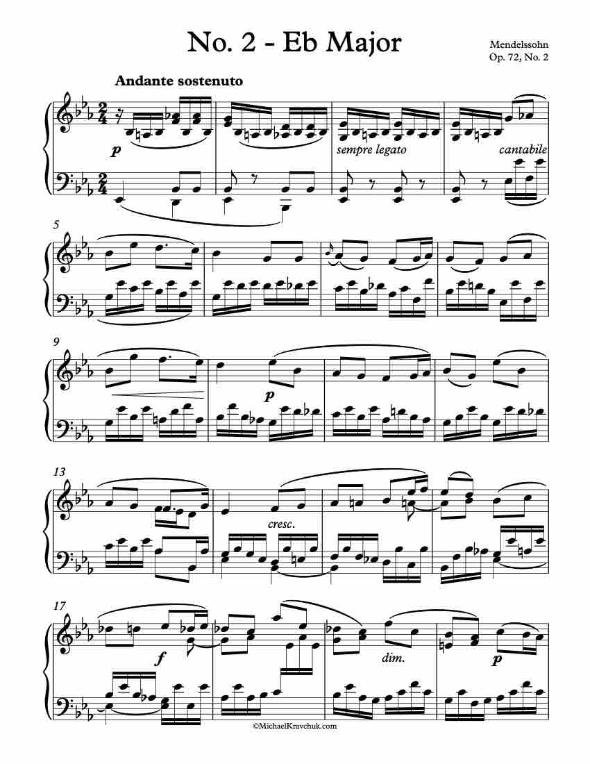 Six Pieces For Children – Op. 72, No. 2 Piano Sheet Music